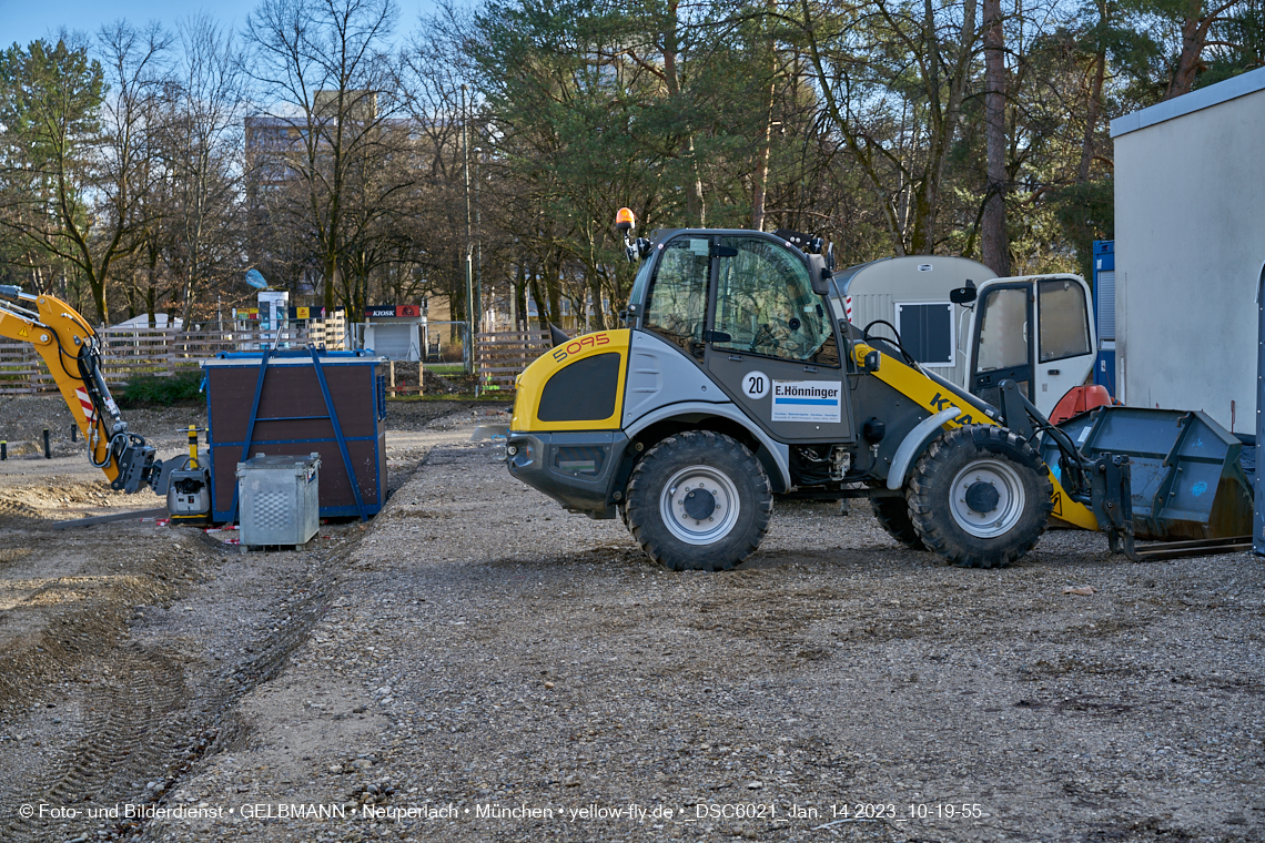 14.01.2023 - Baustelle an der Quiddestraße Haus für Kinder in Neuperlach
